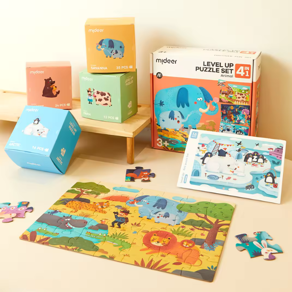 Seria de puzzle-uri „Animăluțe”, 4 în 1 [6]