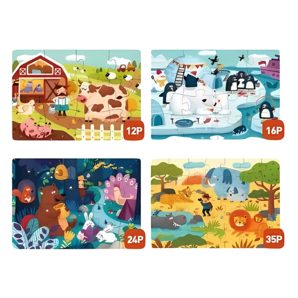 Seria de puzzle-uri „Animăluțe”, 4 în 1 [3]