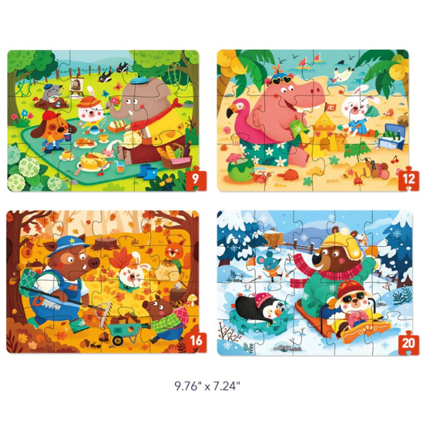 Seria de puzzle-uri „Anotimpurile pădurii”, 4 în 1, nivelul 2 [6]