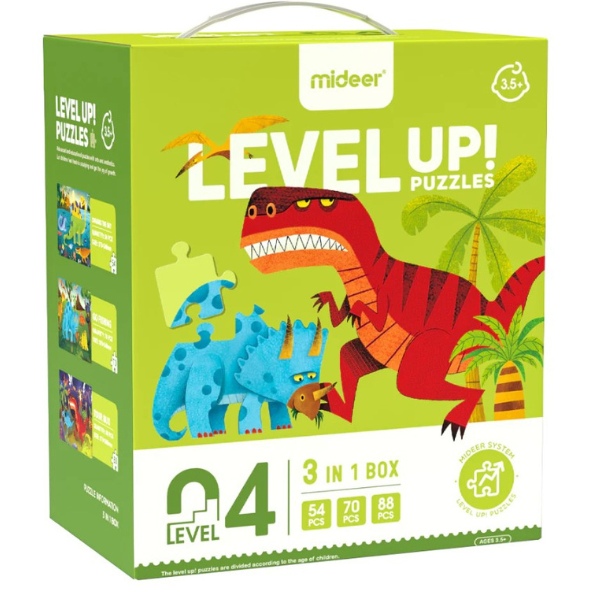 Seria de puzzle-uri „Era dinozaurilor”, 3 în 1, nivelul 4 [6]