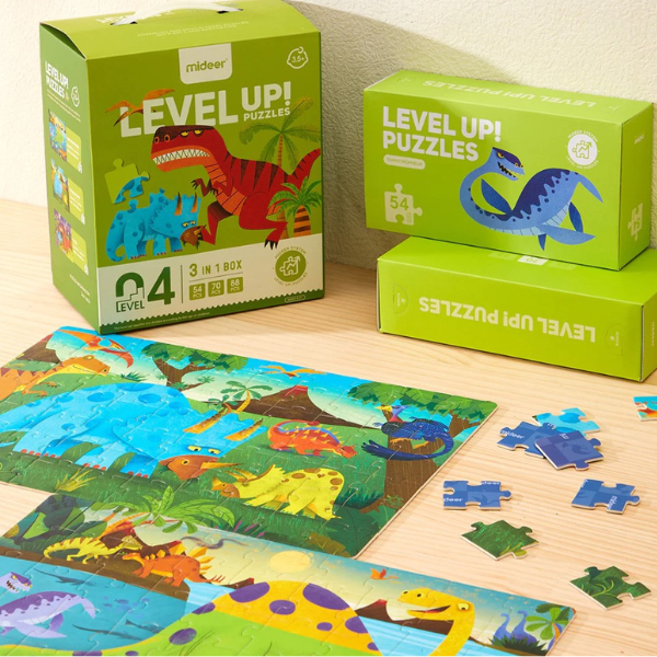Seria de puzzle-uri „Era dinozaurilor”, 3 în 1, nivelul 4 [4]