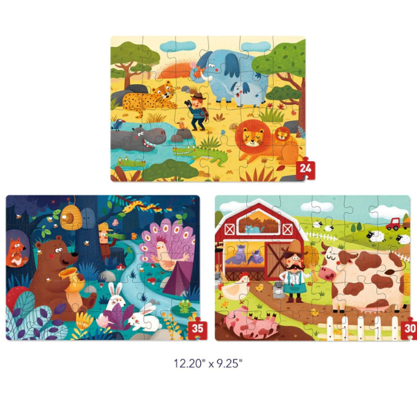 Seria de puzzle-uri „Scene cu animale”, 3 în 1, nivelul 3 [2]