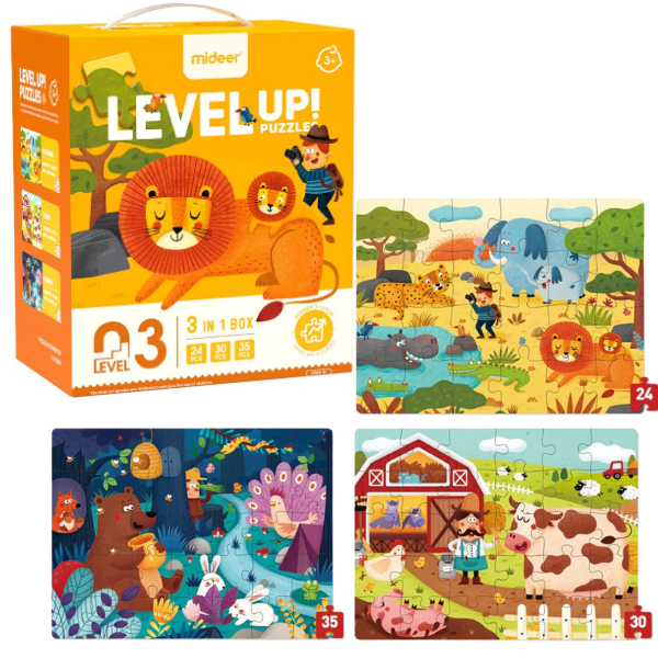 Seria de puzzle-uri „Scene cu animale”, 3 în 1, nivelul 3 [6]