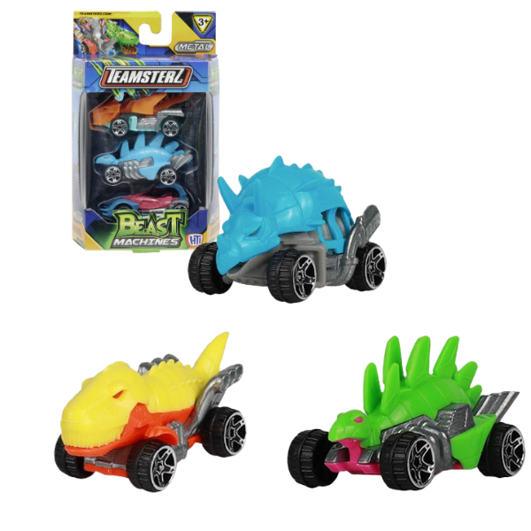 Set de 3 mașini Teamsterz Beast Machines Die-Cast, în as. [1]