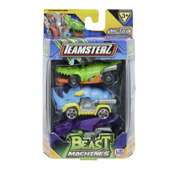 Set de 3 mașini Teamsterz Beast Machines Die-Cast, în as. [6]