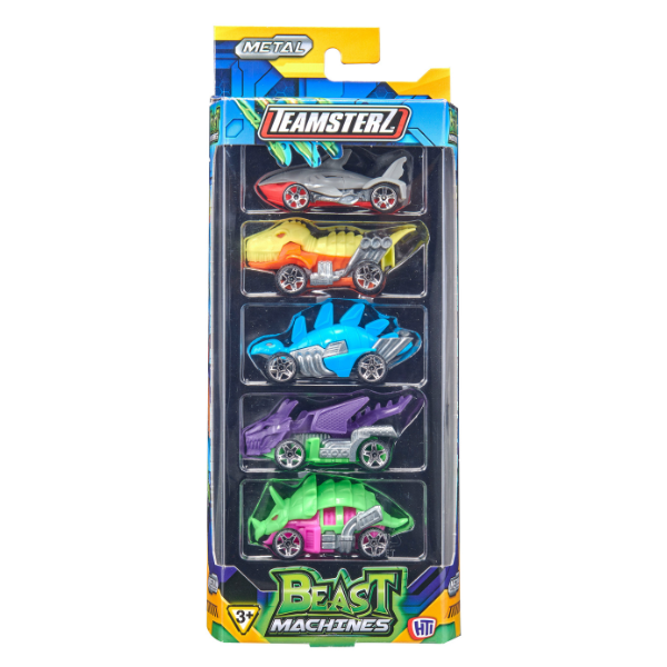 Set de 5 mașini Teamsterz Beast Machines Die-Cast, în as. [3]