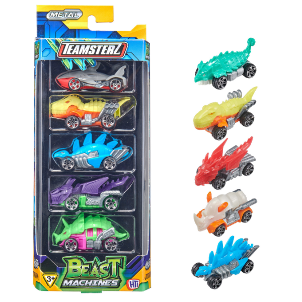 Set de 5 mașini Teamsterz Beast Machines Die-Cast, în as. [1]