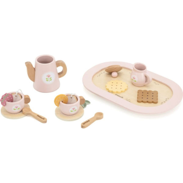 Set de ceai din lemn (roz) [2]