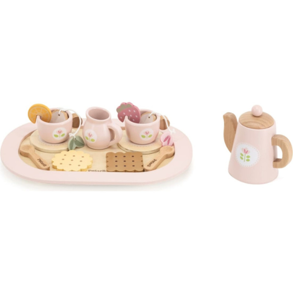 Set de ceai din lemn (roz) [6]