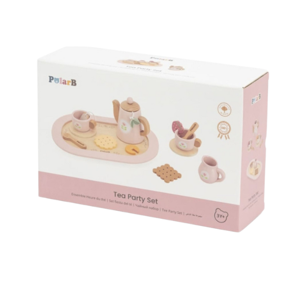 Set de ceai din lemn (roz) [3]
