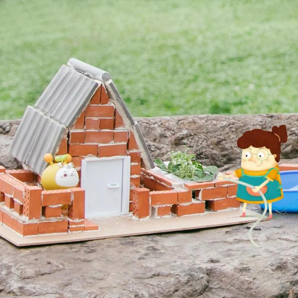 Set de construcție cu cărămizi "Cabană", 143 buc [2]