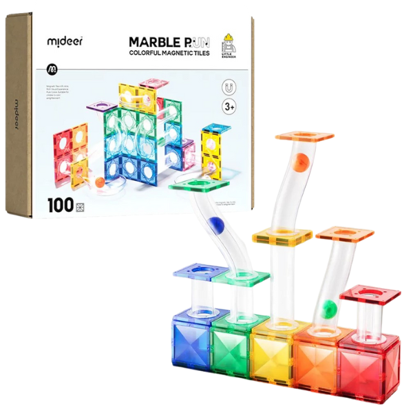 Set de construcție magnetic „Traseul de marmură”, 100 buc. [1]