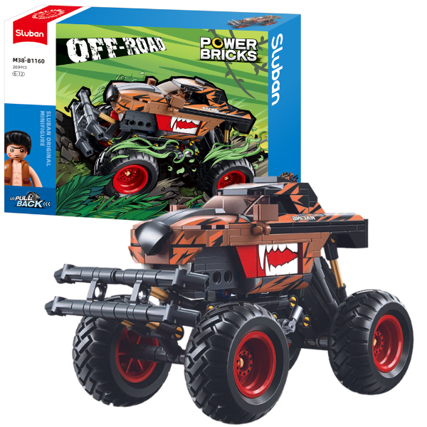 Set de construcție „Monster Truck orange-negru”, cu inerție, 264 elem. [8]