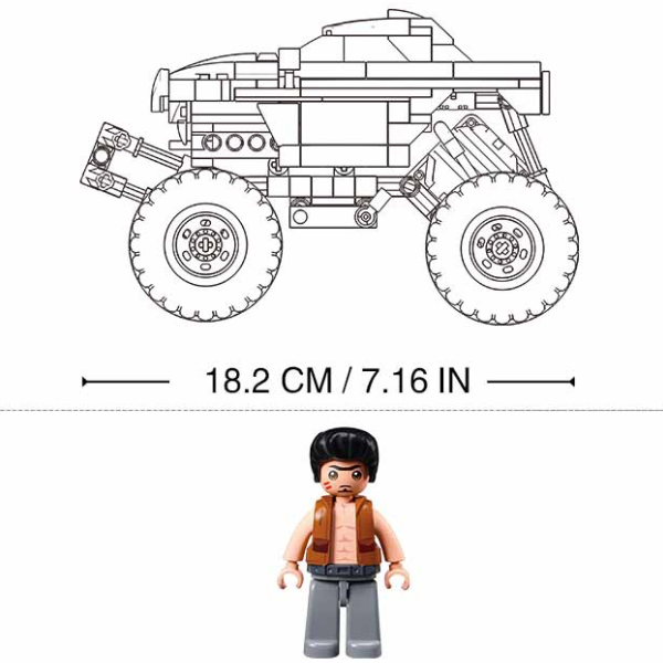 Set de construcție „Monster Truck orange-negru”, cu inerție, 264 elem. [12]