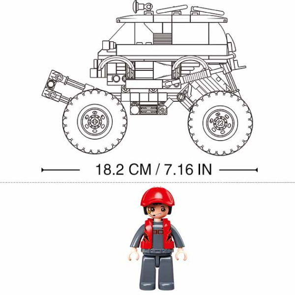Set de construcție „Monster Truck roșu”, cu inerție, 261 elem. [3]