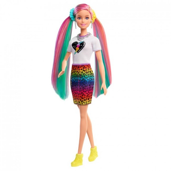 Set de joacă Barbie „Aspect de leopard cu păr în nuanțe de curcubeu” [7]