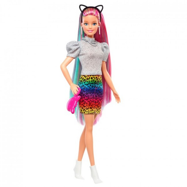 Set de joacă Barbie „Aspect de leopard cu păr în nuanțe de curcubeu” [4]