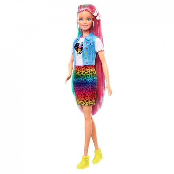 Set de joacă Barbie „Aspect de leopard cu păr în nuanțe de curcubeu” [5]