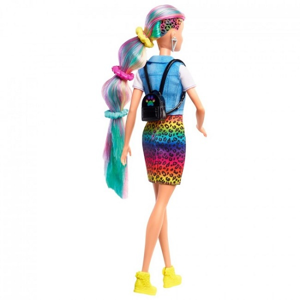 Set de joacă Barbie „Aspect de leopard cu păr în nuanțe de curcubeu” [6]