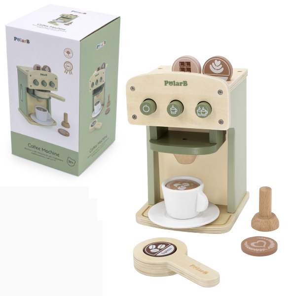 Set de joaca din lemn "Mașină de cafea cu accesorii." [18]