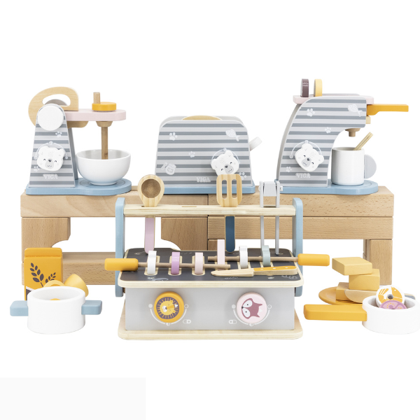 Set de joaca din lemn "Mic dejun cu toaster", 8 piese [22]