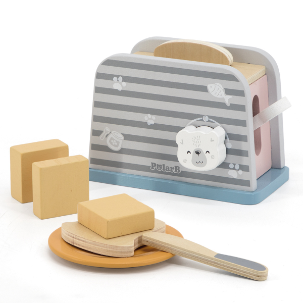 Set de joaca din lemn "Mic dejun cu toaster", 8 piese [2]
