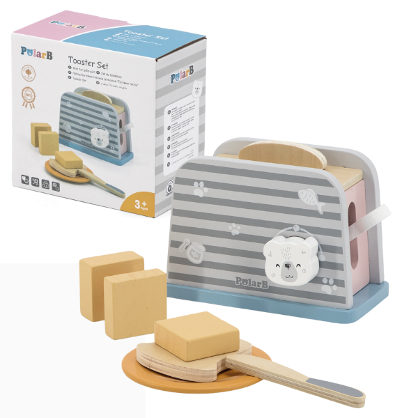 Set de joaca din lemn "Mic dejun cu toaster", 8 piese [1]