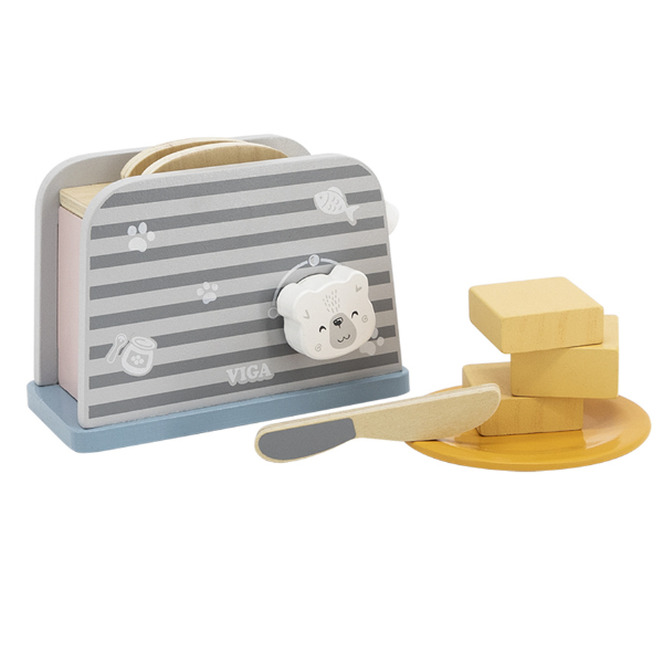 Set de joaca din lemn "Mic dejun cu toaster", 8 piese [4]