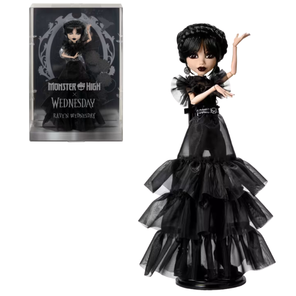 Set de joc Monster High "Păpușa Wednesday în Rochie", cu accesorii [1]