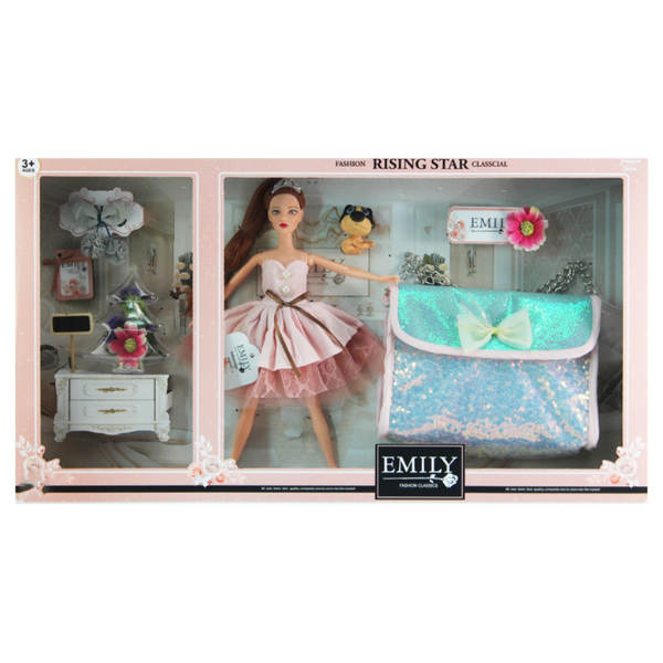 Set de joc: păpușa Emily cu accesorii + geanta pentru copii [3]