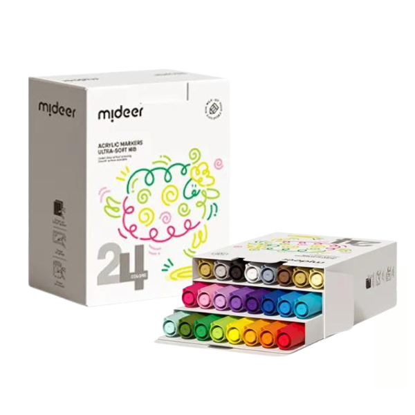 Set de markere acrilice cu peniță ultra moale, 24 culori [1]