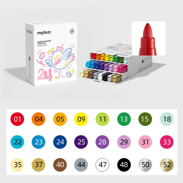 Set de markere acrilice cu vârf rotund, 24 culori [2]