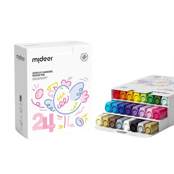 Set de markere acrilice cu vârf rotund, 24 culori [1]
