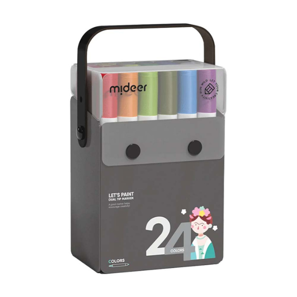 Set de markere semitransparente cu vârf dublu, 24 culori [3]