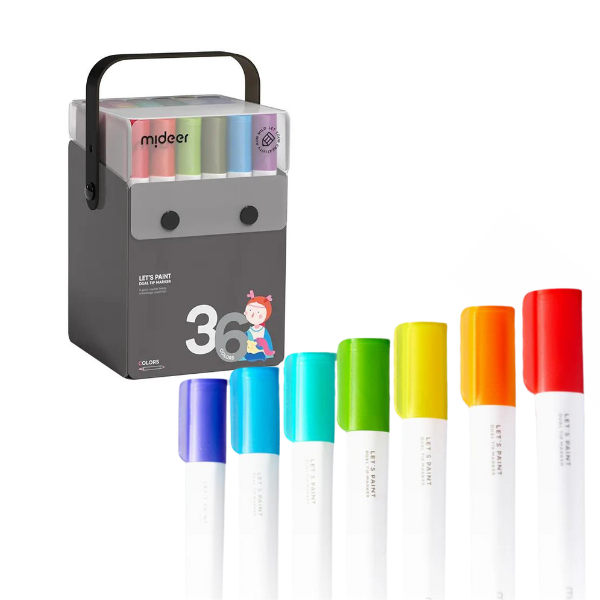 Set de markere semitransparente cu vârf dublu, 36 culori [1]