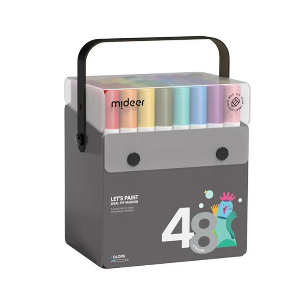 Set de markere semitransparente cu vârf dublu, 48 culori [3]