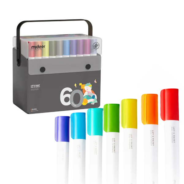 Set de markere semitransparente cu vârf dublu, 60 culori [1]