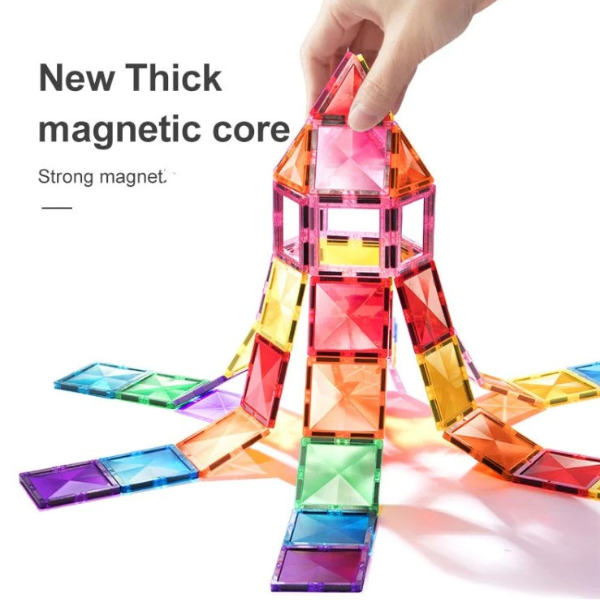 Set multicolor de construcție magnetic, 100 buc. [12]