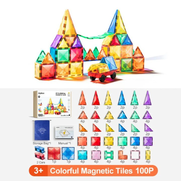 Set multicolor de construcție magnetic, 100 buc. [11]