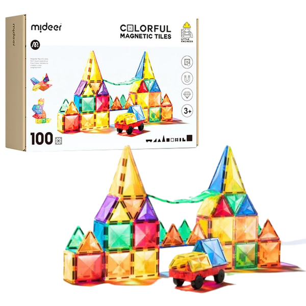 Set multicolor de construcție magnetic, 100 buc. [15]