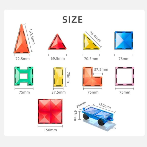Set multicolor de construcție magnetic, 100 buc. [5]