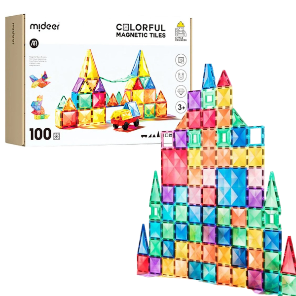 Set multicolor de construcție magnetic, 100 buc. [1]