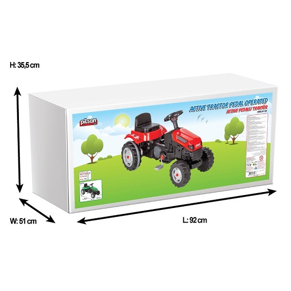 Tractor cu pedale ACTIVE, roșu/verde [6]