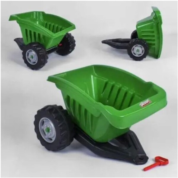 Tractor cu remorca ACTIVE, roșu/verde [12]