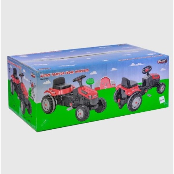 Tractor cu remorca ACTIVE, roșu/verde [28]