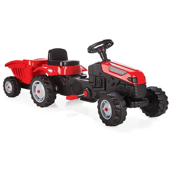 Tractor cu remorca ACTIVE, roșu/verde [4]
