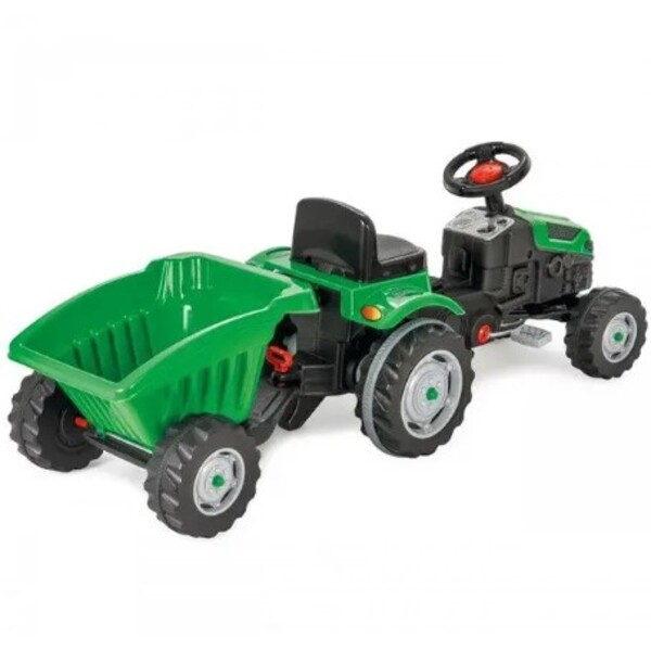 Tractor cu remorca ACTIVE, roșu/verde [11]