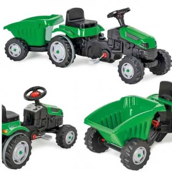 Tractor cu remorca ACTIVE, roșu/verde [22]