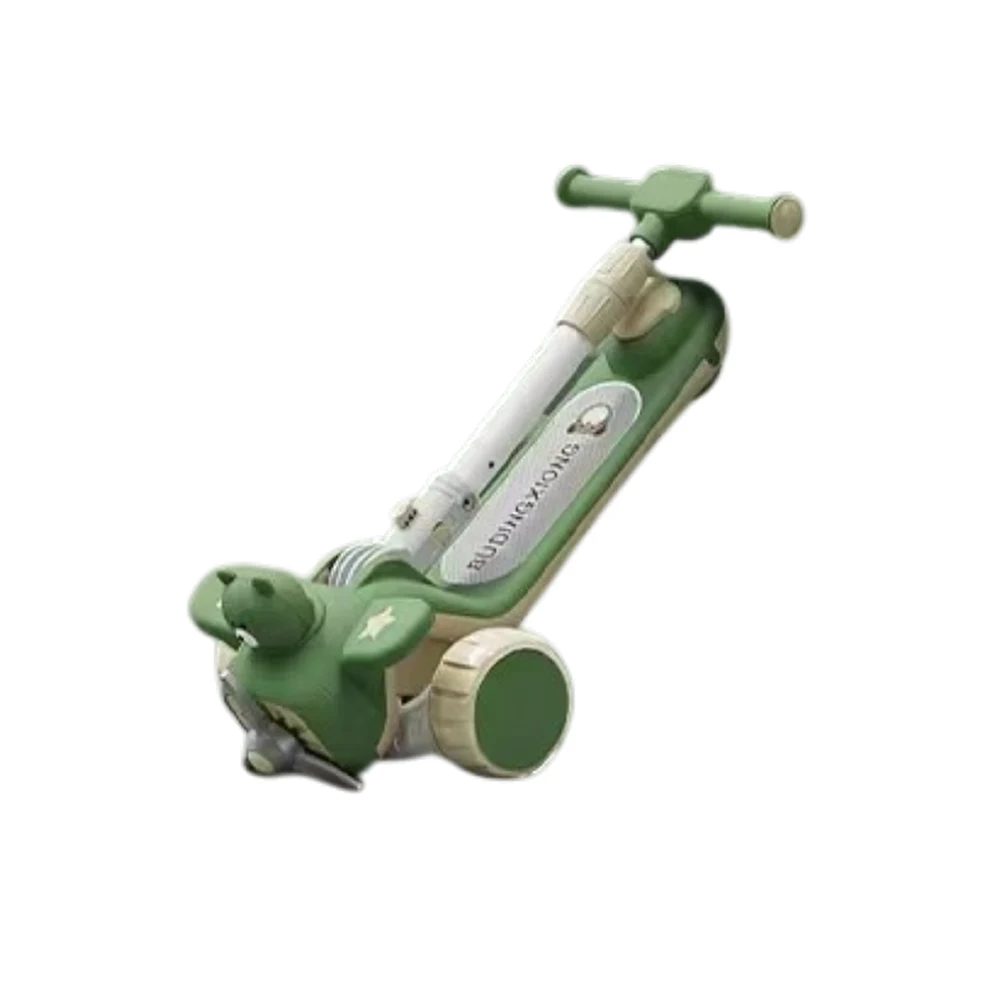 Trotinetă pentru copii 6 în 1 cu scaun, mâner parental, roți luminoase și muzică, verde, RTM Scooter (93157) [3]