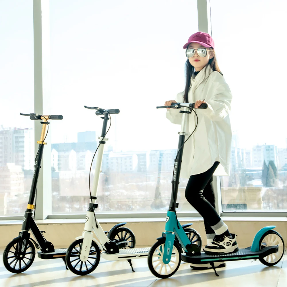 Trotinetă pentru copii cu 2 roți, frână de mână și ghidon reglabil, albastru, RTM Scooter (94833) [2]